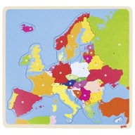 Náučné puzzle Mapa Európy Drevené hračky