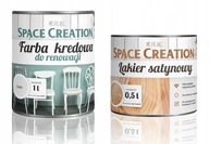 Sada 2v1 Kriedová farba 1l + saténový lak 500ml Sada 2v1 Kriedová farba 1l + saténový lak 500ml