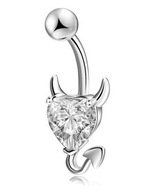 Srdiečkový piercing do pupka KP-OZ025 Biely Srdiečkový piercing do pupka KP-OZ025 Biely