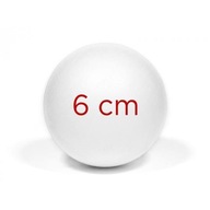 Polystyrénová guľa s priemerom 6 cm biela