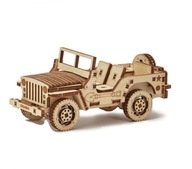 Mechanické puzzle 3D Jeep drevené puzzle 14+