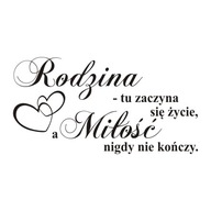 Nápis na nálepke na stenu Tu začína rodina... 243 Nápis na nálepke na stenu Tu začína rodina... 243