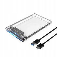 Priehľadný kryt HDD 2.5 USB 3.0 SATA