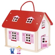Goki Drevená hračka Domček pre bábiky v kufríku