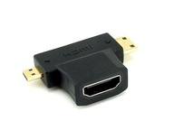 3v1 mini-hdmi micro-hdmi rozbočovač HDMI zásuvka