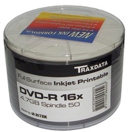 RITEK Traxdata DVD-R PRINTABLE sp.50 spoľahlivý