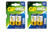 4x GP ULTRA Plus R14 C alkalická batéria, výkonná 4x GP ULTRA Plus R14 C alkalická batéria, výkonná