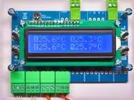 LCD TEPLOMER 4 KANÁLOVÝ DS18B20 ALARM MIN. MAX