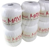 MAXI šnúra 6 kusov Bavlna 100g SET - BIELA MAXI šnúra 6 kusov Bavlna 100g SET - BIELA