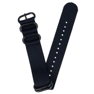 PREMIUM ELASTIC NATO remienok na hodinky 22mm čierny + teleskopický PREMIUM ELASTIC NATO remienok na hodinky 22mm čierny + teleskopický
