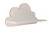 Veľmi pevná biela polička Cloud Shelf, VEĽKÁ horná doska 50 cm, skvelý darček pre bábätko