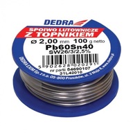 DEDRA 31L42010 Spájka s tavidlom 2mm 100g DEDRA 31L42010 Spájka s tavidlom 2mm 100g