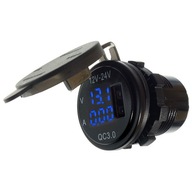 VSTAVANÁ NABÍJAČKA DO AUTO 12V-24V USB QC3.0 voltmeter VSTAVANÁ NABÍJAČKA DO AUTO 12V-24V USB QC3.0 voltmeter