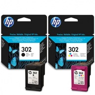 HP 302 SET ČIERNA F6U66AE + FARBA F6U65AE