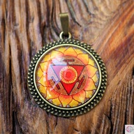 Medailónový náhrdelník MANDALA CHAKRA 3 weave sun Medailónový náhrdelník MANDALA CHAKRA 3 weave sun