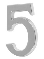 Mosadzná samolepiaca figúrka CHROM 5cm, číslo 5