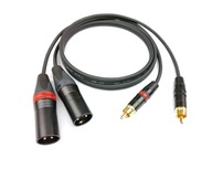 KORDIÁLNY KÁBEL 2x XLR MALE RCA NEUTRIK 1 m KORDIÁLNY KÁBEL 2x XLR MALE RCA NEUTRIK 1 m