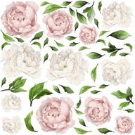 NÁLEPY NA STENU PIVONY KVETY 100cm x 200cm NÁLEPY NA STENU PIVONY KVETY 100cm x 200cm