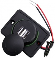 Montážna zásuvka. 2x USB 3.1A svietiace 12/24V ZELENÁ Montážna zásuvka. 2x USB 3.1A svietiace 12/24V ZELENÁ