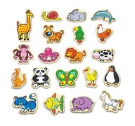 Magnety Viga ZVIERATÁ slon lev pes DREVENÁ ZOO Magnety Viga ZVIERATÁ slon lev pes DREVENÁ ZOO