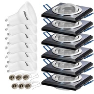 6x pohyblivé GLASS halogénové svietidlo + LED GU10 6,5W