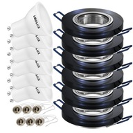 Sada 6x okrúhlych svietidiel z halogénového skla + LED GU10 12W Sada 6x okrúhlych svietidiel z halogénového skla + LED GU10 12W