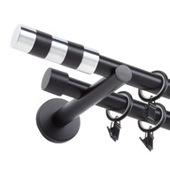 KOVOVÁ ZÁCLONA tyč ČIERNA DOUBLE 19mm 200cm VZOR KOVOVÁ ZÁCLONA tyč ČIERNA DOUBLE 19mm 200cm VZOR