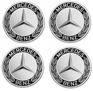 Sada 4ks krytov Mercedes Benz, čierna, 75mm Sada 4ks krytov Mercedes Benz, čierna, 75mm
