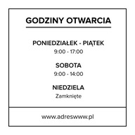 Otváracie hodiny nálepiek na okná | 45x45cm | W02