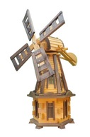Záhradný veterný mlyn vyrobený z dreva.Veterné mlyny 100 cm, 3 druhy