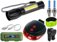 USB BICYKEL BATERKA SET PRED ZADNÝ COB + CREE USB BICYKEL BATERKA SET PRED ZADNÝ COB + CREE