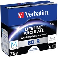 Disky Verbatim 25GB M-DISC na archiváciu, 5 kusov