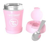 Obedová termoska Twistshake, termonádoba na potraviny, 0,35 l, ružová