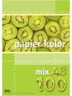 Farebný papier pre tlačiareň A3, 100 listov, 5 farieb