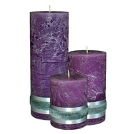SADA ELEGANTNÝCH DEKORAČNÝCH SVIEČOK, DEKORÁCIA NA STOL, ADVENT, fialová SADA ELEGANTNÝCH DEKORAČNÝCH SVIEČOK, DEKORÁCIA NA STOL, ADVENT, fialová
