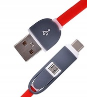 Vynikajúci KÁBEL 2v1 USB na USB-C typu C + MICROUSB