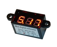 Mini digitálny voltmeter vodotesný 30V červený