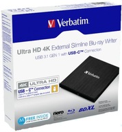 VERBATIM USB-C 4K Blu-Ray rekordér NERO 43888 Najlepší