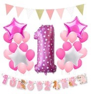 Ozdoby balóniky banner girlanda SET pre ročné dieťa Ozdoby balóniky banner girlanda SET pre ročné dieťa