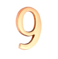 Mosadzná samolepiaca mosadzná číslica 5cm, číslo 9