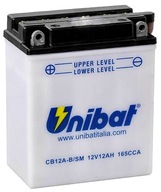 Batéria Unibat CB12B-B2, YB12B-B2, EB12B-B2, 12Ah, 165A, L+ Batéria Unibat CB12B-B2, YB12B-B2, EB12B-B2, 12Ah, 165A, L+