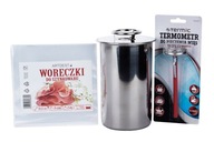 Súprava na hrniec na šunku Teplomer Vrecia na hrnce 1,5 kg Oceľ Súprava na hrniec na šunku Teplomer Vrecia na hrnce 1,5 kg Oceľ