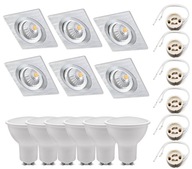 Sada 6x držiaka žiarovky Halogén chróm + LED GU10 Sada 6x držiaka žiarovky Halogén chróm + LED GU10