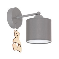 Nástenná lampa pre deti Medvedík sivý drevený medvedík 1xE27