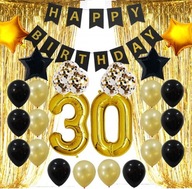BALÓNKY sada čísel 30 ROKOV konfety BLACK GOLD BALÓNKY sada čísel 30 ROKOV konfety BLACK GOLD