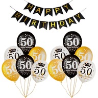 Banner HAPPY BIRTHDAY a BALÓNKY k 50. narodeninám