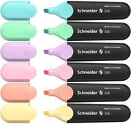 Zvýrazňovač Schneider Job, pastelové puzdro, 6 farieb