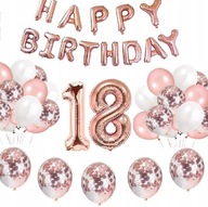 BALÓNKY dekoračná súprava 18 ROKOV ROSE GEARS birthday ROSE GOLD BALÓNKY dekoračná súprava 18 ROKOV ROSE GEARS birthday ROSE GOLD