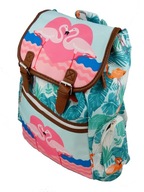 Veľký, farebný, odolný školský batoh Flamingos