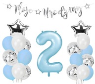 Nápis s balónovými dekoráciami na 2. narodeniny HEL